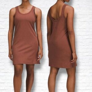 Lululemon Classic-Fit Cotton-Blend Scoop Dress In Ancient Copper Size M